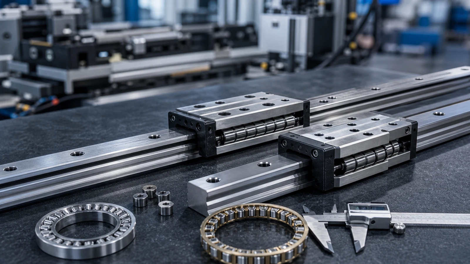 crossed roller guide and linear slide bearing application