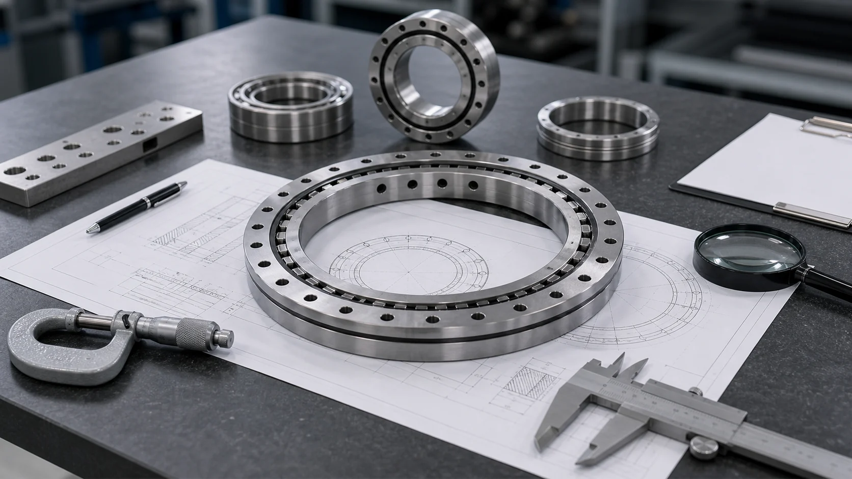 custom cross roller bearing drawing and dimension review visual