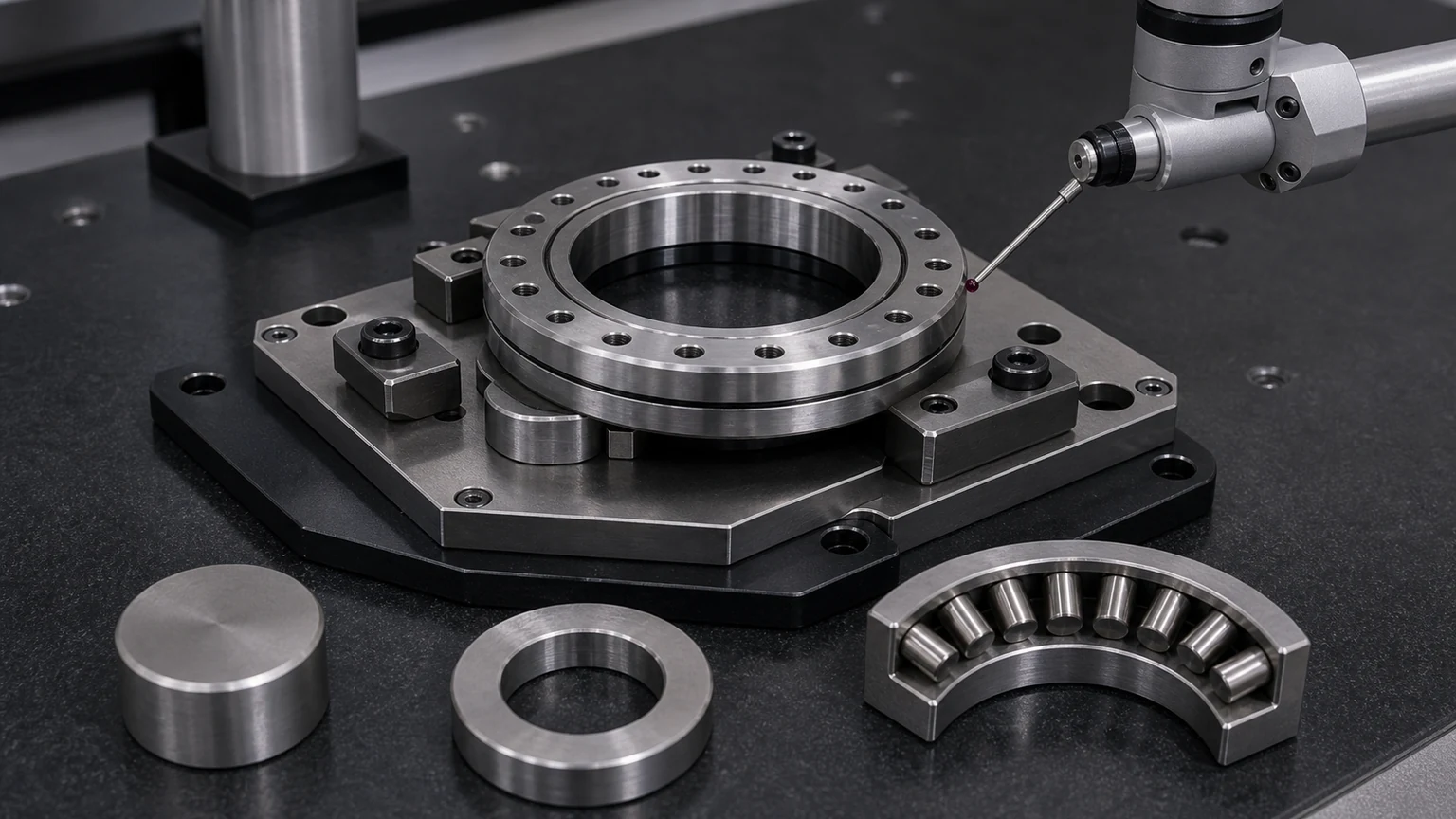HW9381397-A Cross Roller Bearing measured envelope, mounting interface, old sample context, and application fit visual