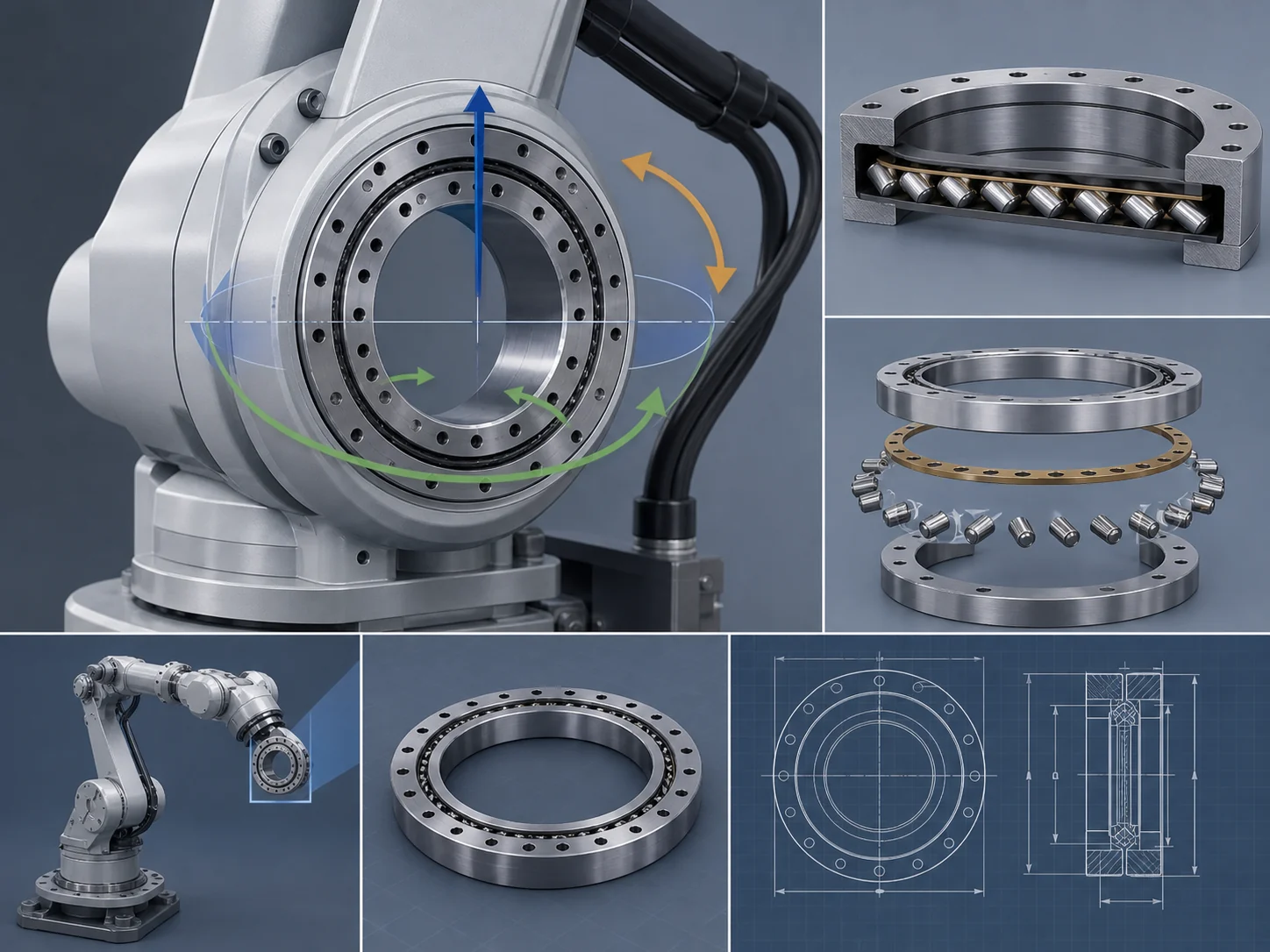 robotics crossed roller bearings load and rigidity review visual