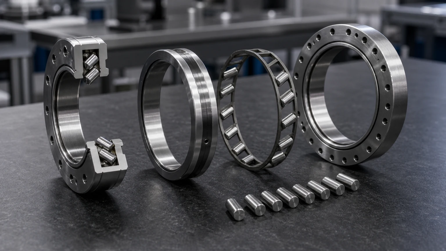 cross roller bearing cutaway structure and crossed roller evidence